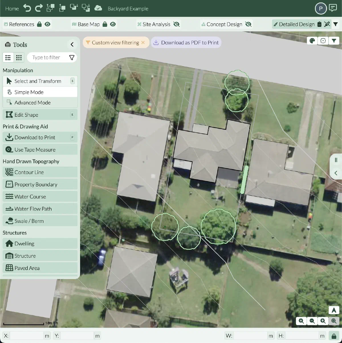 Permiehub: purpose-built permaculture design software featuring automated base map data and tools specific to ecological landscape design