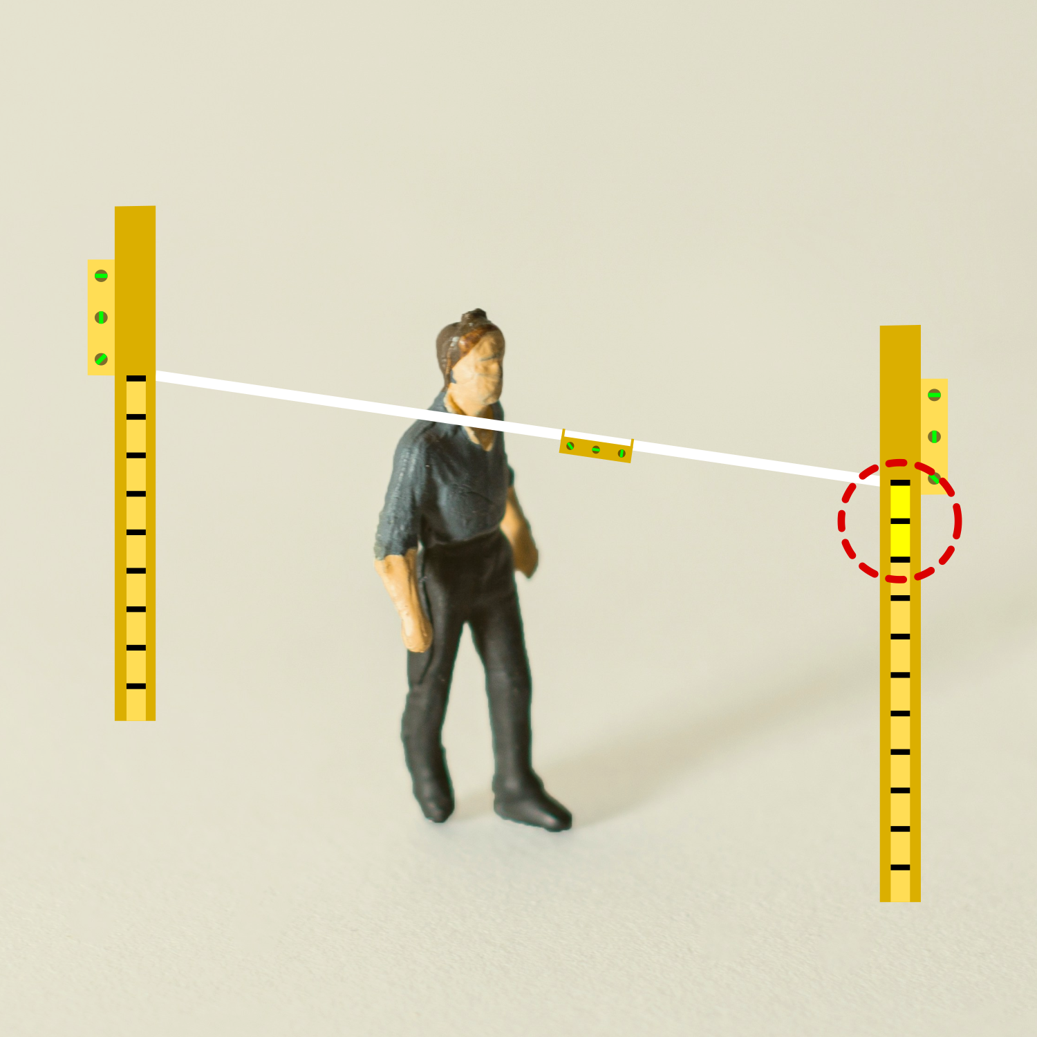 Measuring Height Differences Using Non-Stretch String with Line Level