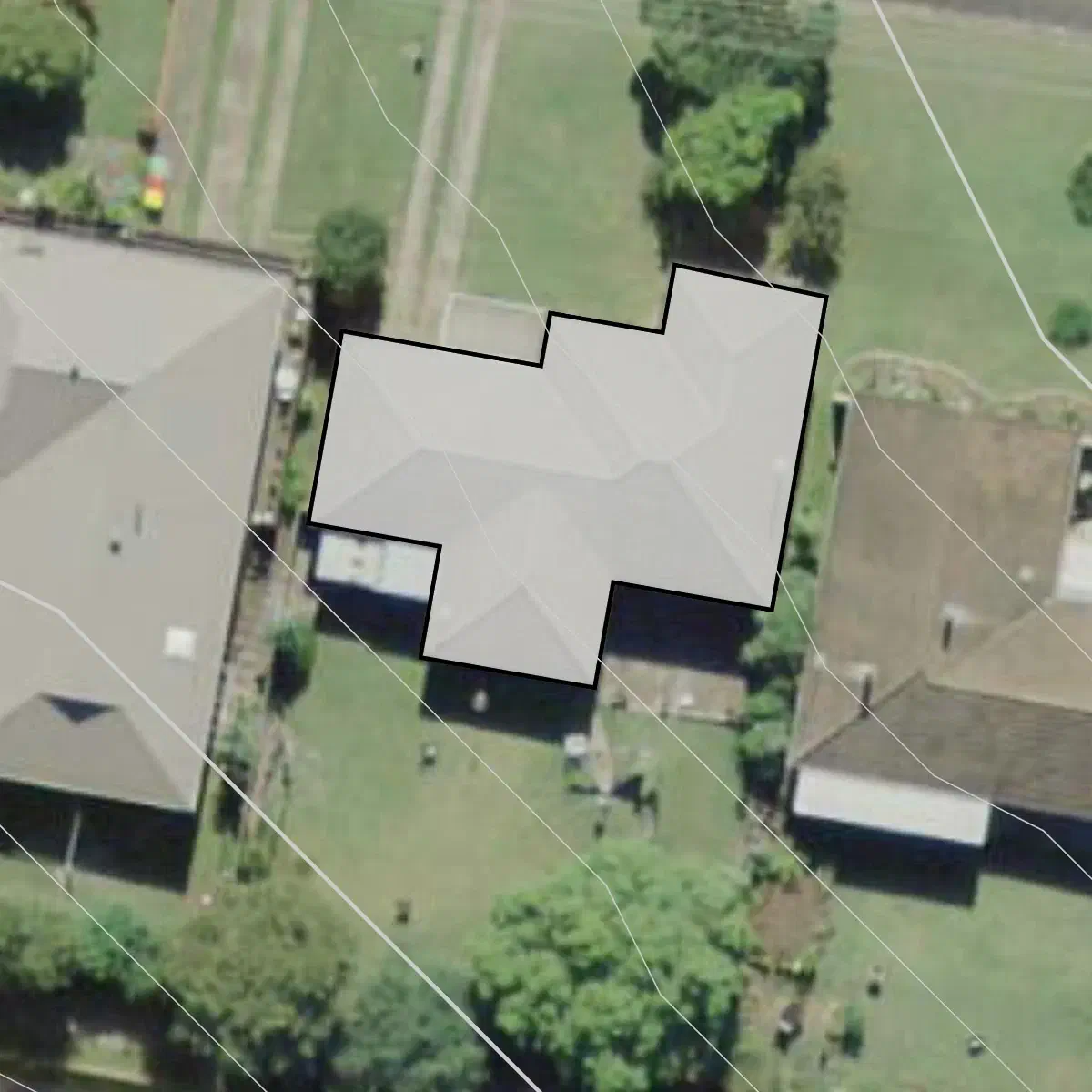 The main residence traced.