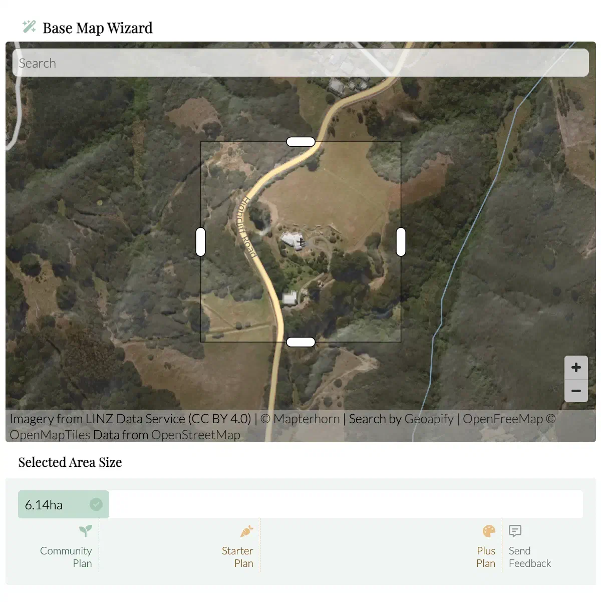 1. Search any address and frame your land.