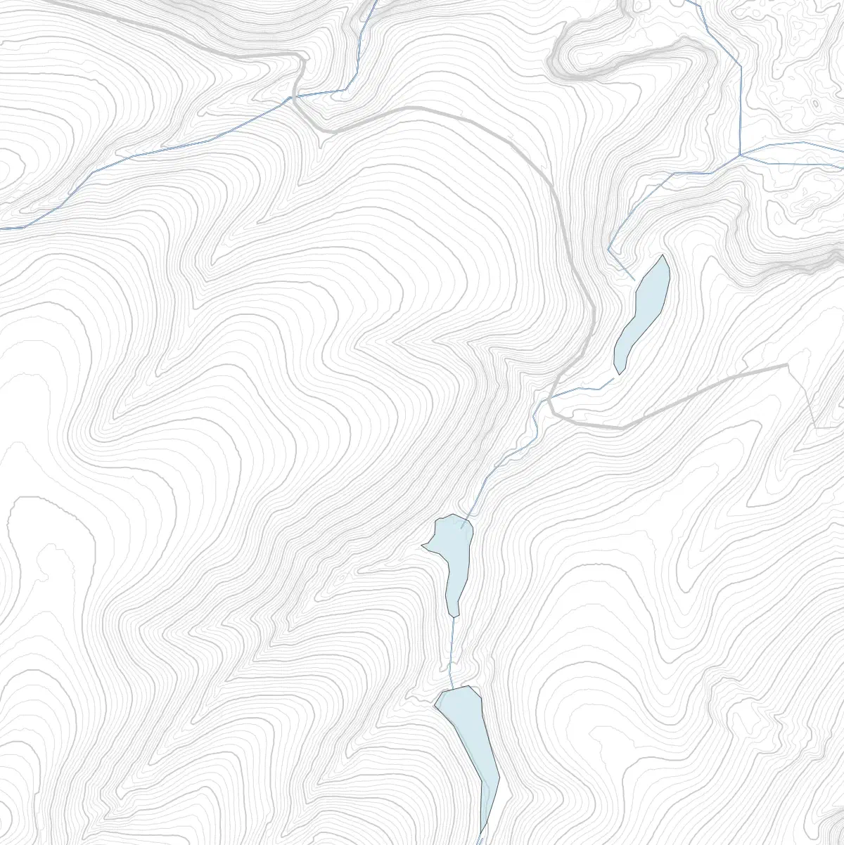 High-density 1-metre contour lines on 80 hectare property.