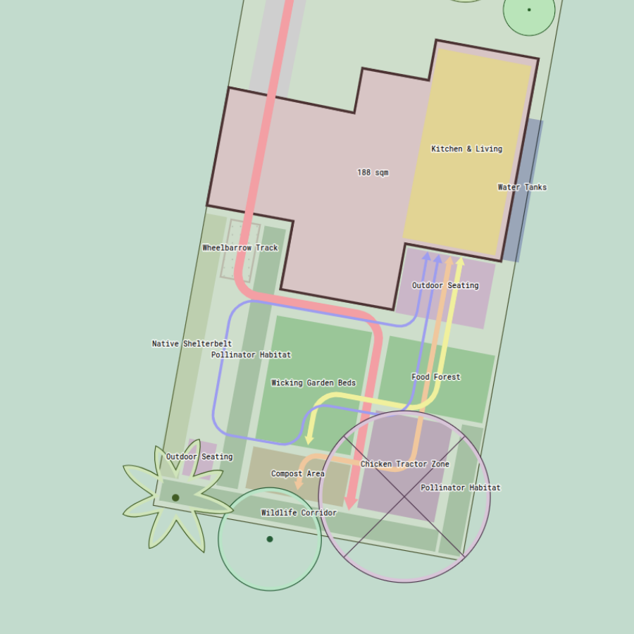 Colour-coded communication network on top of base map