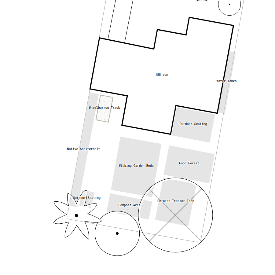 Mapping access concept area for wheelbarrow or larger equipment