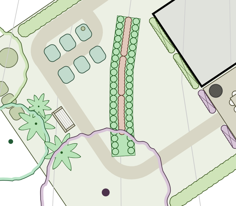 Planting Row with Default Length of Espalier Module