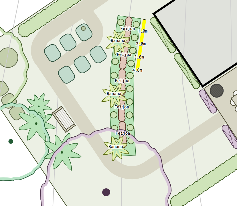 Planting Row with Measuring Tape and Labels